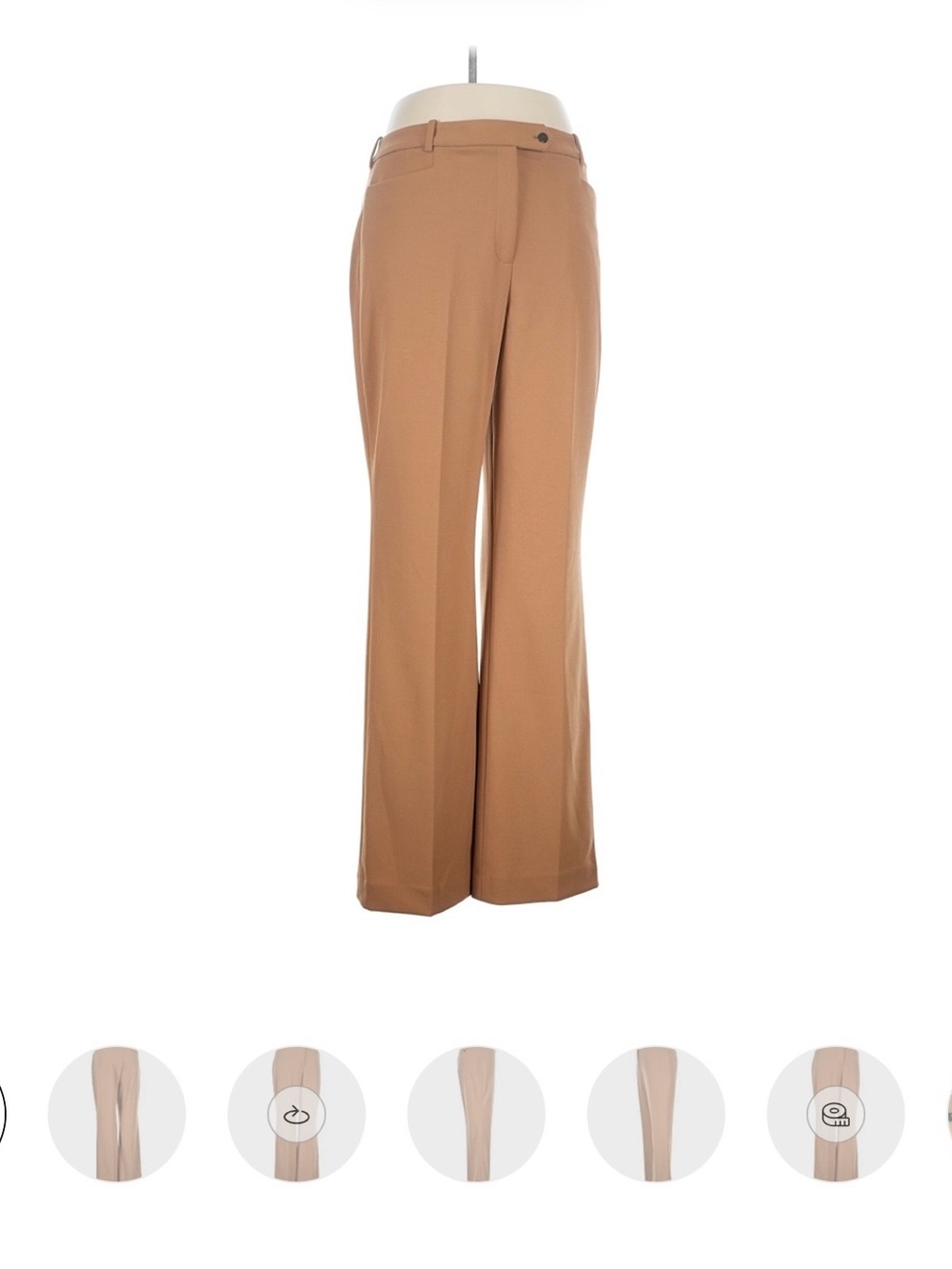 Calvin Klein Tailored Wide-Leg Trousers in Camel